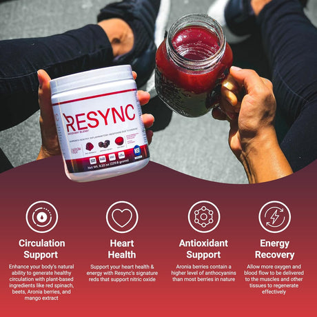 Resync Suplemento de Recuperación sin Cafeína, Booster de Óxido Nítrico, Pasión, 5.7oz