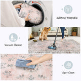 Alfombra redonda lavable a máquina de 4 pies suave floral