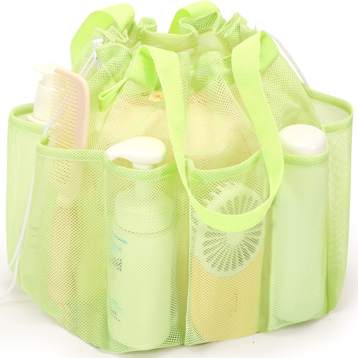 Portable Mesh Shower Caddy with Drawstring for Dorm & Travel