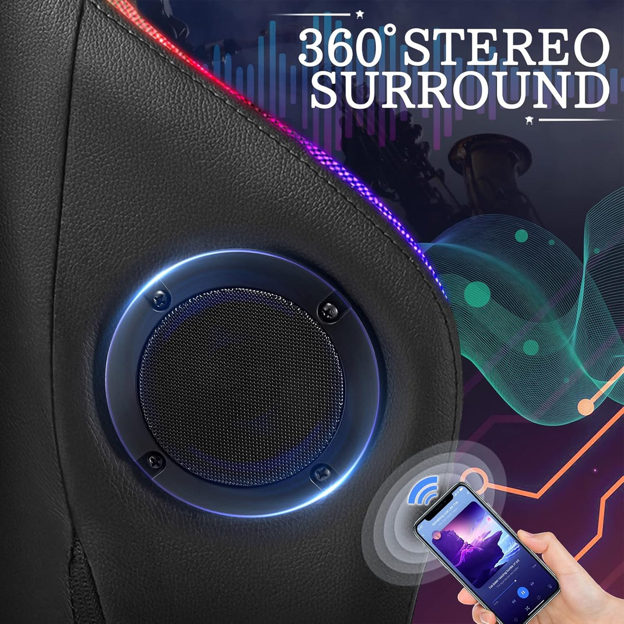 Silla Gamer con altavoces Bluetooth POA8806137 VANSPACE