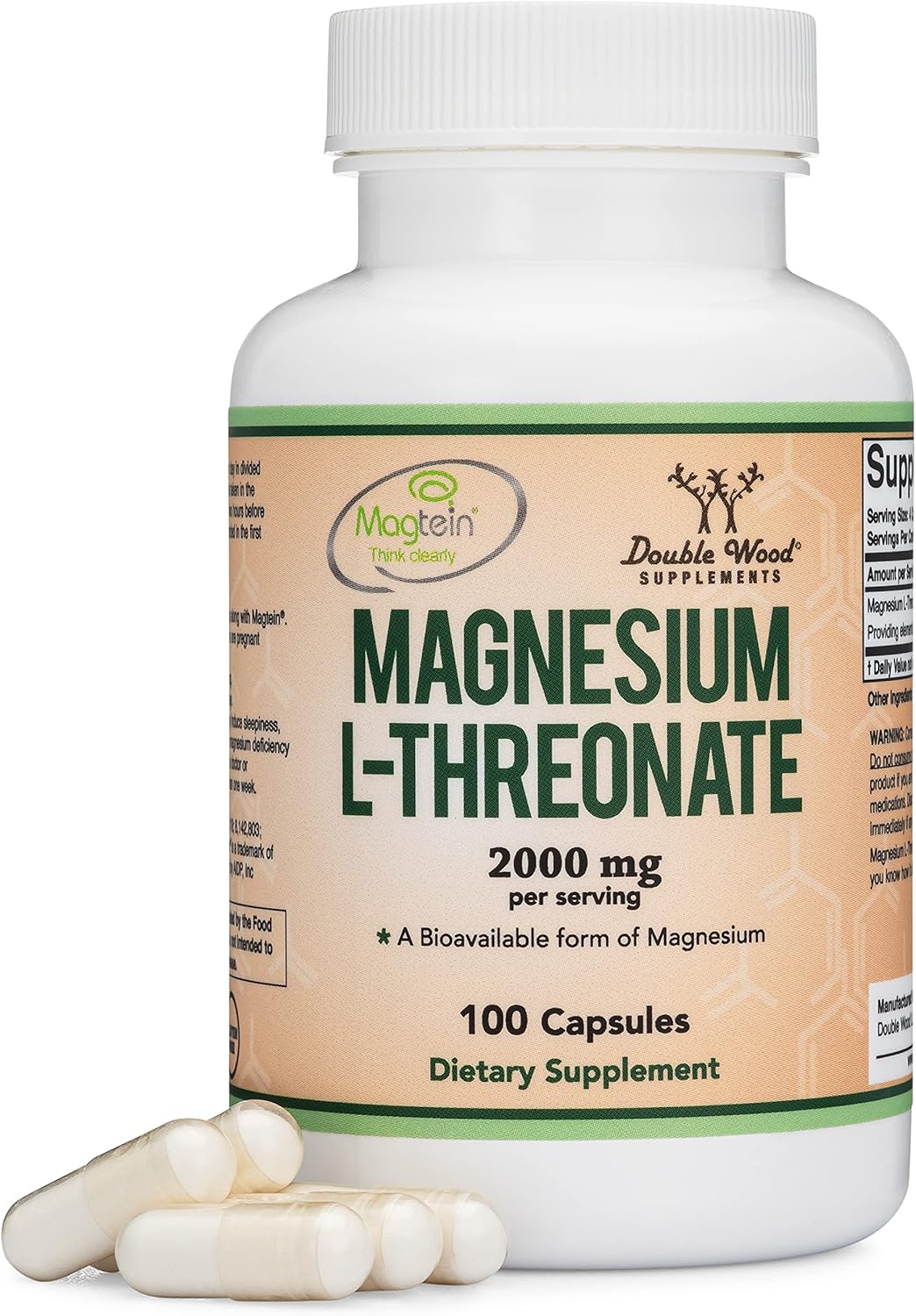 Cápsulas de magnesio L threonate, suplemento alta absorción