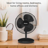 HOLMES Ventilador de Mesa 12, 3 Velocidades, Oscilación 75°
