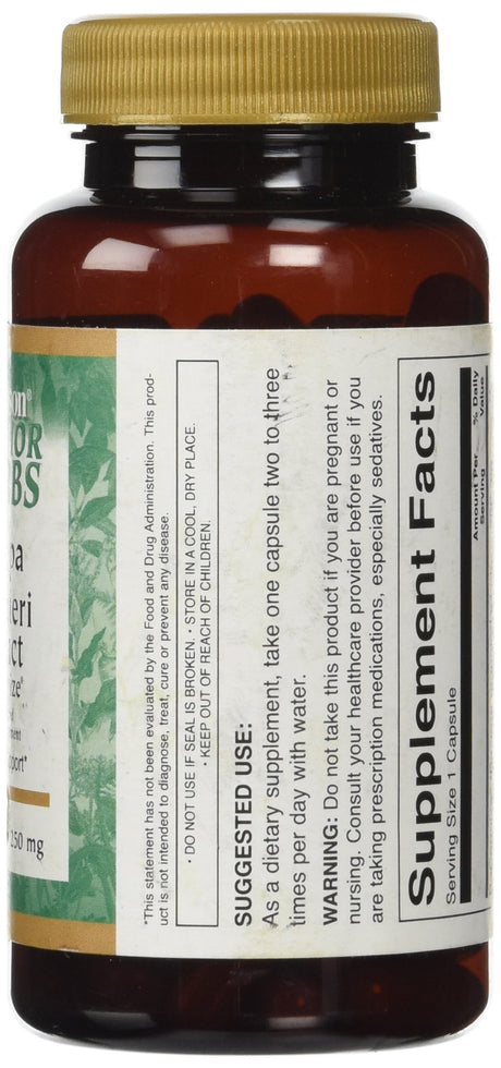 Swanson Bacopa Monnieri Extracto Bacognize 250 Miligramos 90 Cápsulas