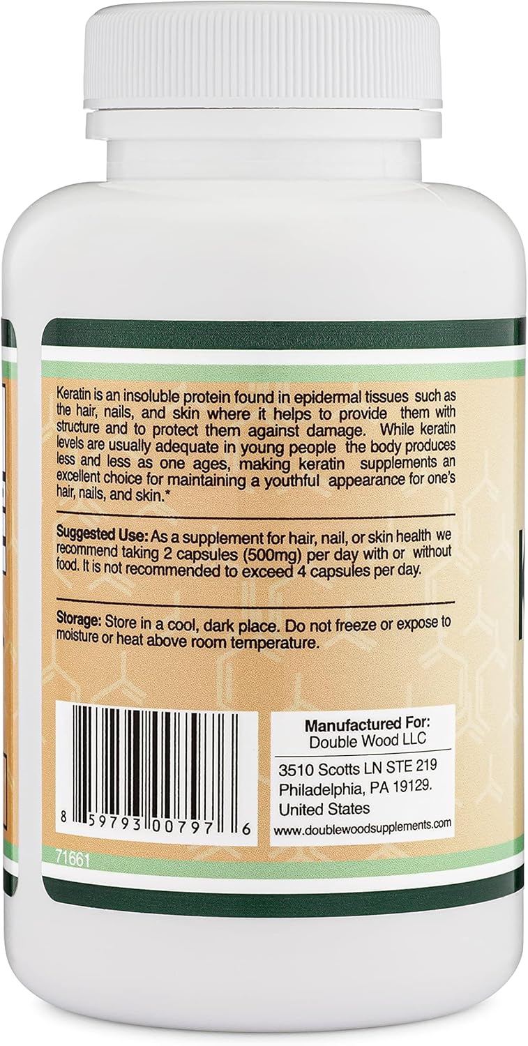 Vitaminas de Keratina para Cabello, Piel y Uñas, Double Wood