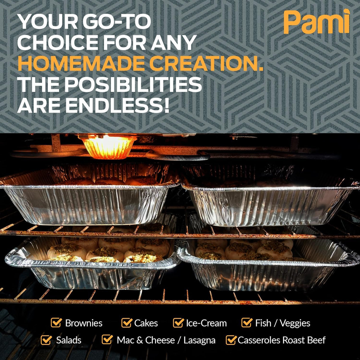 PAMI Moldes de aluminio para hornear, tamaño medio, profundo [paquete de 30]