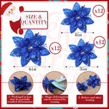 Flores Artificiales Poinsettia, Decoración Navidad, 36 Pcs