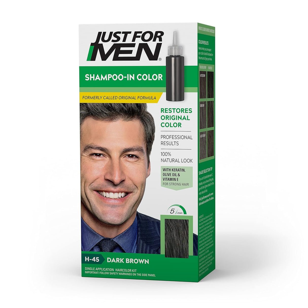 Just For Men Champú en color marrón oscuro paquete de 1