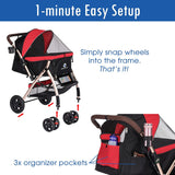 Carro de mascotas HPZ Pet Rover XL, resistente y convertible, 2ª Gen
