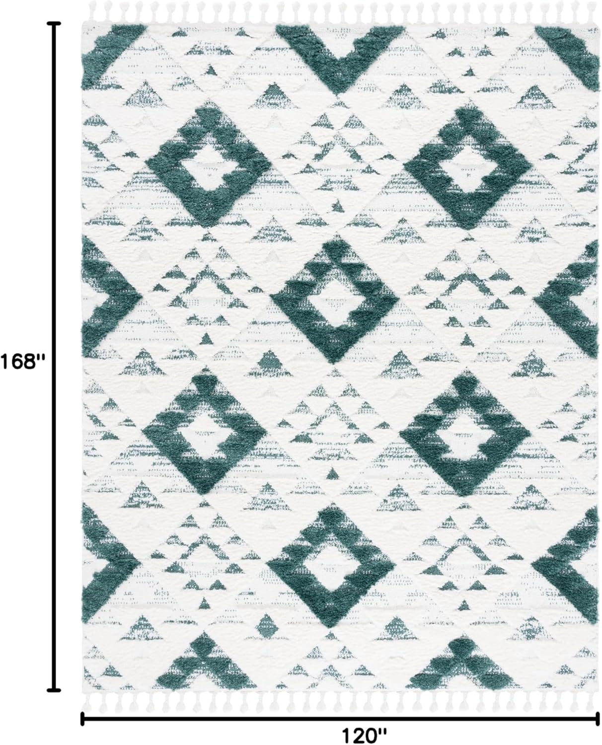 Alfombra de Shag Marroquí con Borlas - 2 pulgadas de grosor, MTS688Y-10