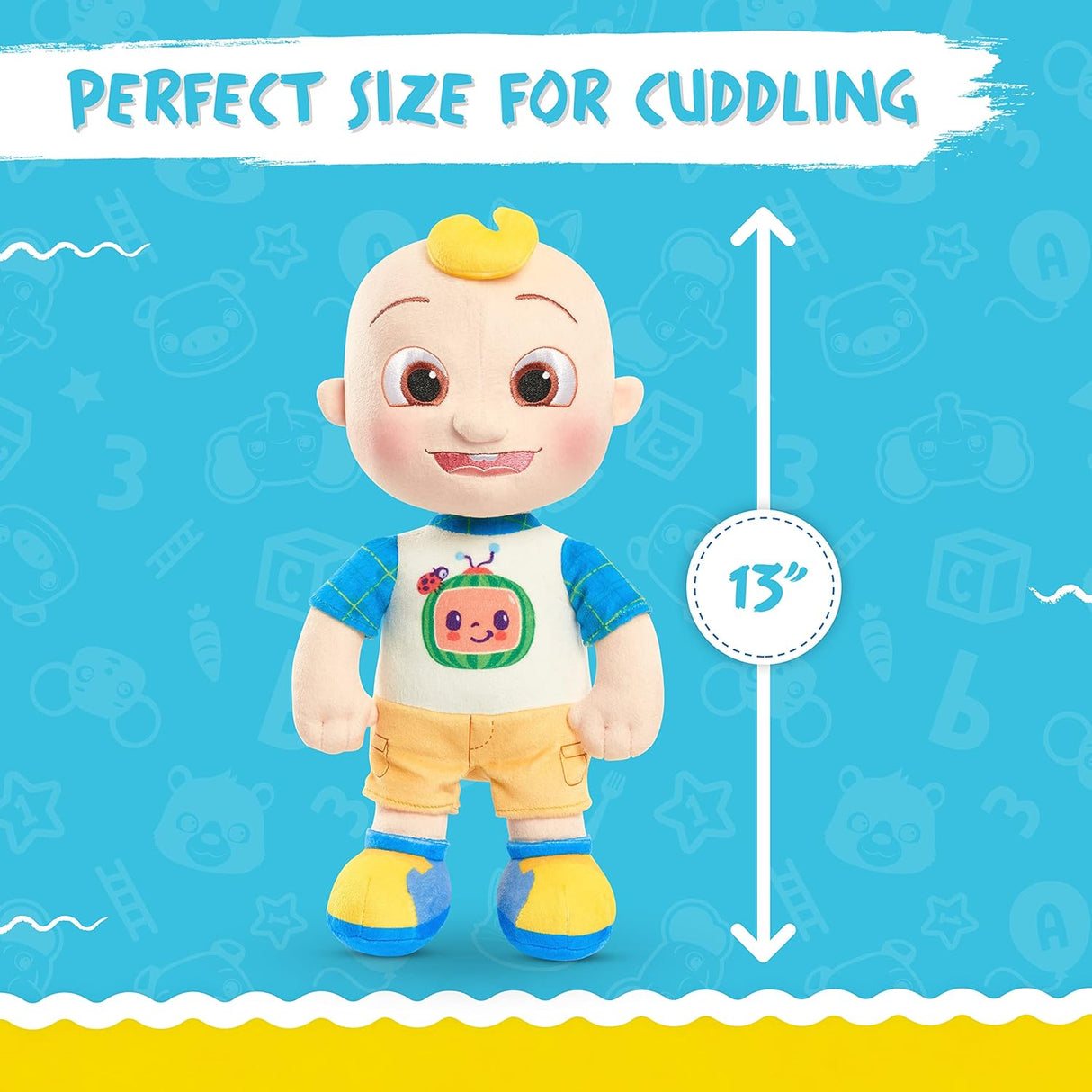 Muñeco de peluche JJ, Just Play, 100% reciclado, 13 pulgadas