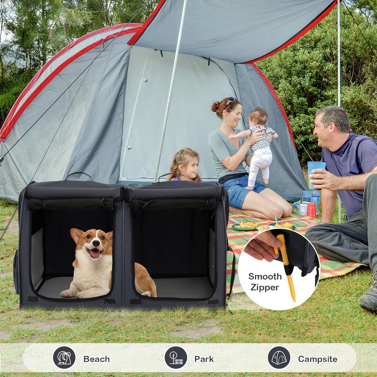 Transportín para gatos PETSITE, 40, con dos compartimentos