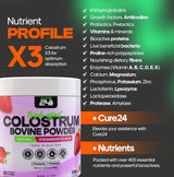 Suplemento de Colostro Bovina X3, 100% Natural, Alta IgG