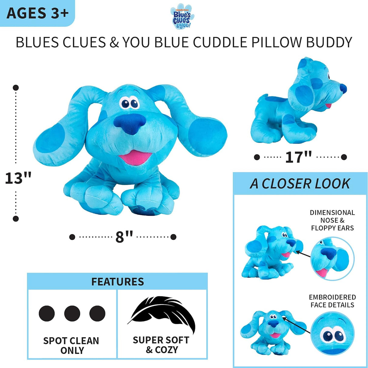 Almohada Peluche Suave para Niños, Blues Clues