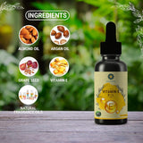 Aceite de Vitamina E para piel y cuerpo con aceites naturales
