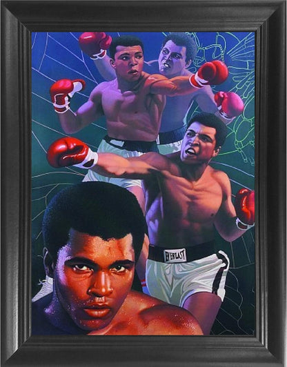 Póster 3D de Boxeo Muhammad Ali | Arte de Pared Framed 14.5x18.5