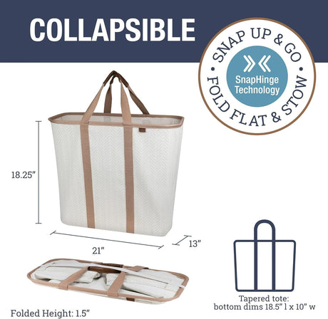 Cesta de lavandería CleverMade 64L, colapsable y resistente