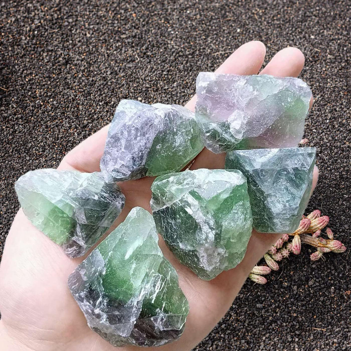 Fluorita - Piedras naturales en bruto de 2 pulgadas, cristales