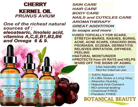 Aceite de Semilla de Cereza Italiana para Cara, Piel, Cuerpo y Más