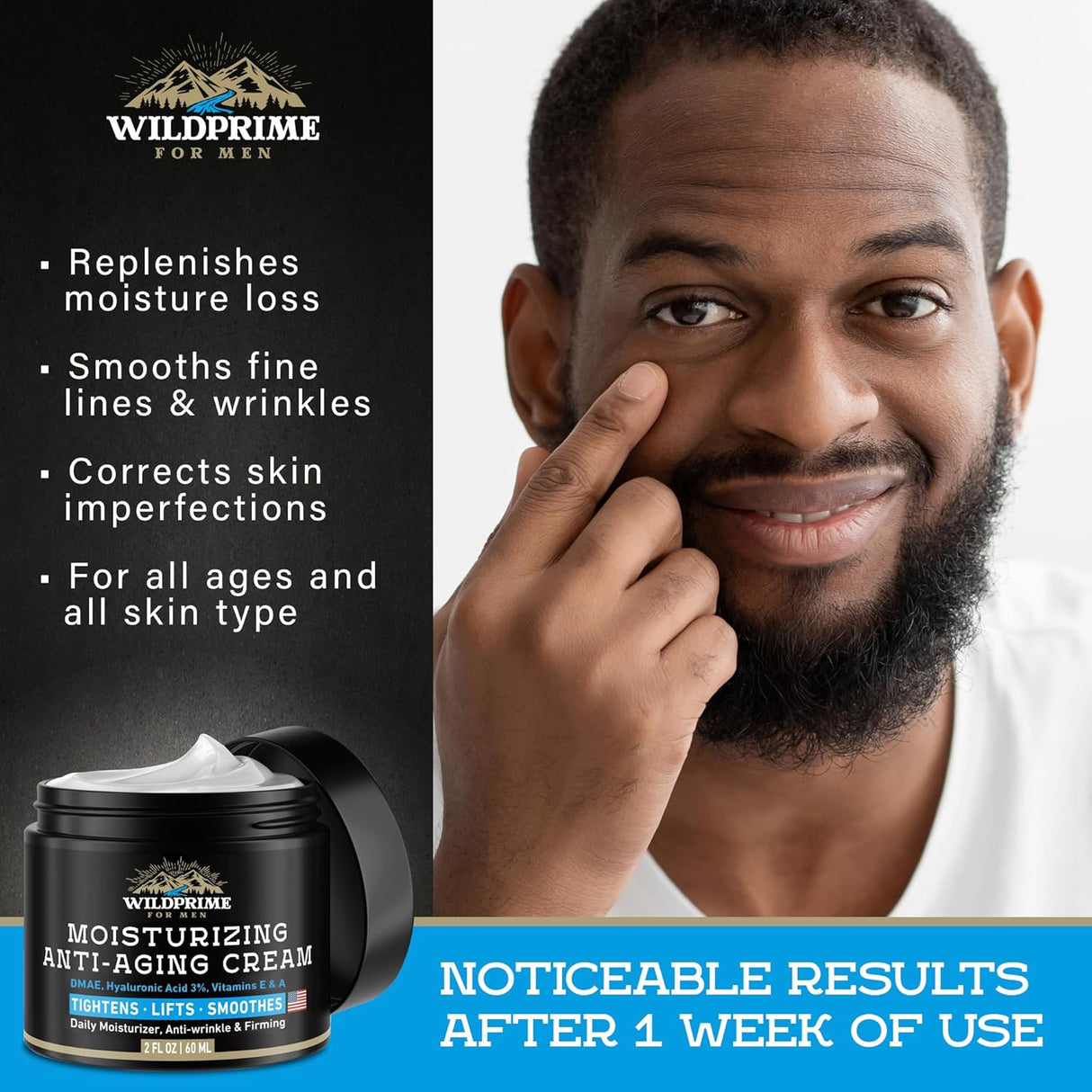 Crema hidratante facial para hombre antienvejecimiento