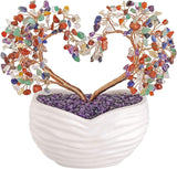 Árbol de dinero de corazón de cristal curativo de 7 chakras