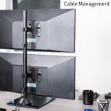 Soporte Doble para Monitores VIVO, Base de Cristal, STAND-V002LG