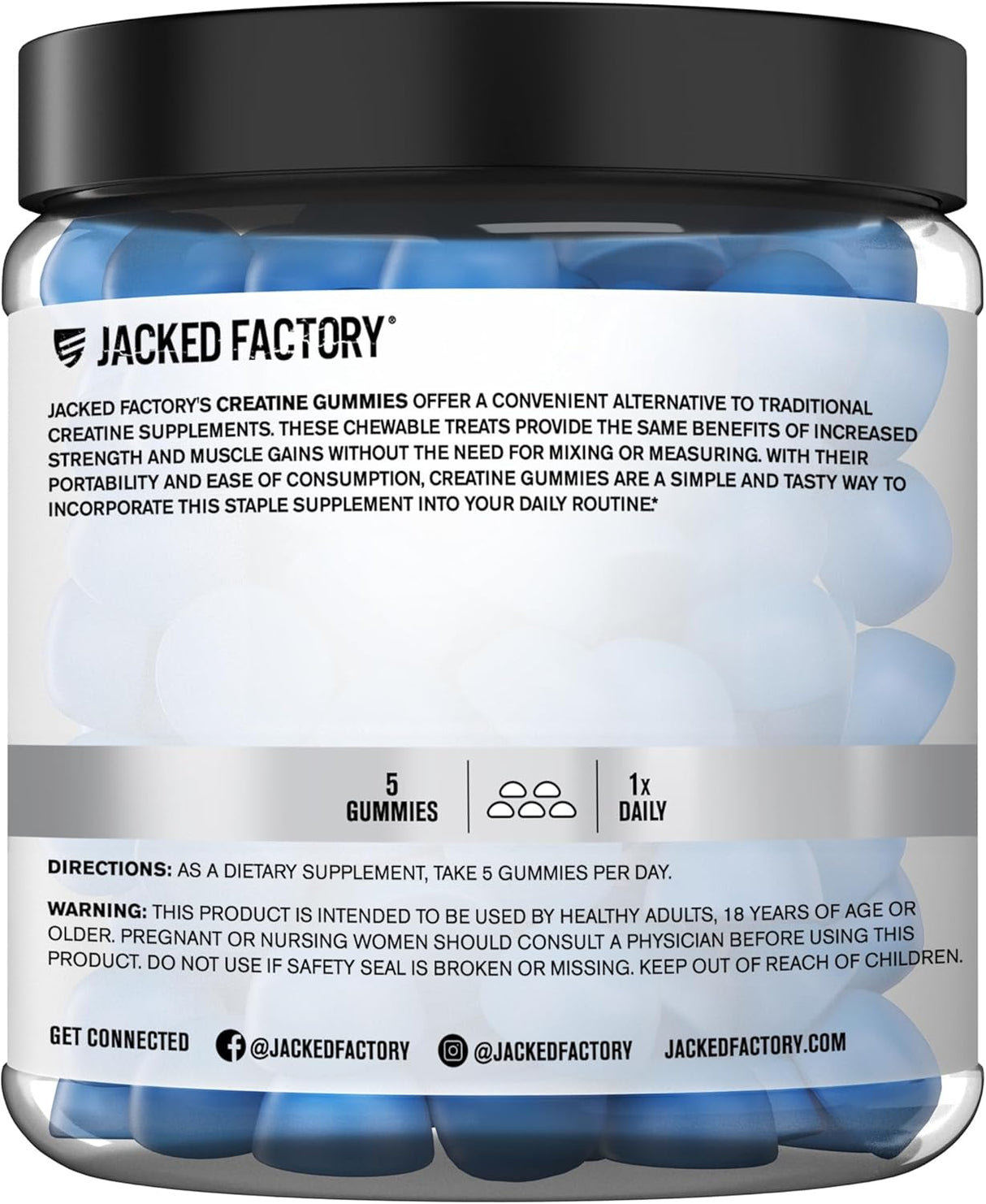 Creatina en Gomas Jacked Factory 3g para Fuerza y Rendimiento