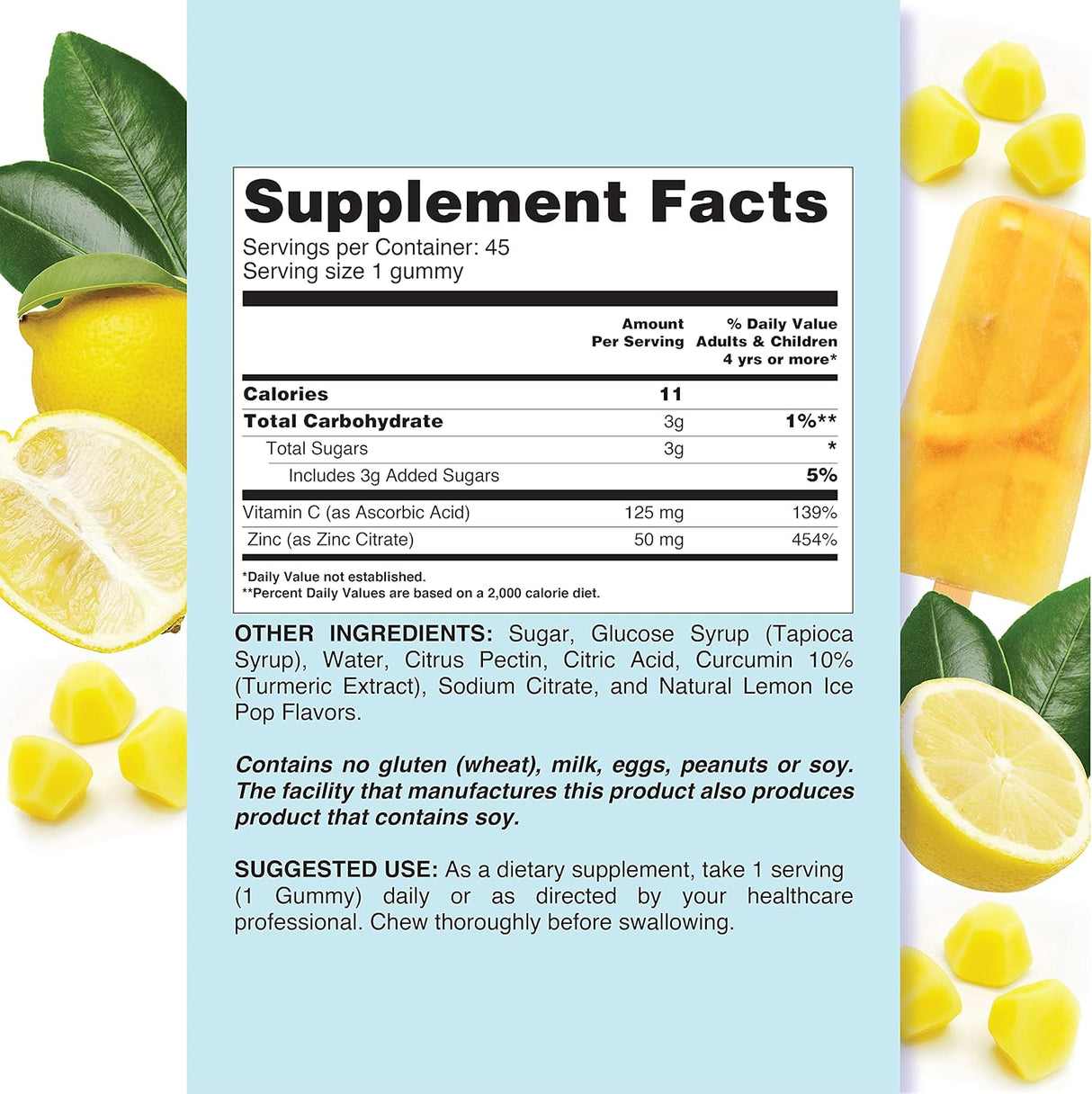 Suplemento Gomitas de vitamina C y zinc  apoyo inmunológico
