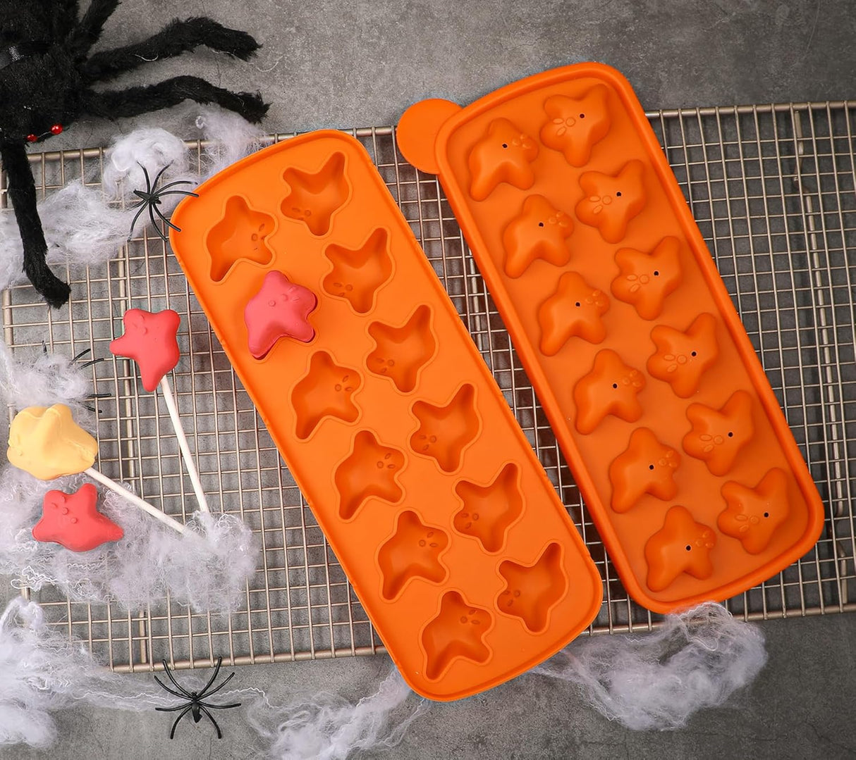 Moldes para Cake Pops Fantasmas Webake, 50 Palitos, 2 Pzs