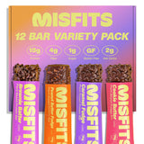 Barritas veganas Misfits, gluten free, bajo azúcar, variedad 12