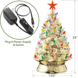 Árbol de Navidad Cerámico Casafield, 24 Pulgadas, 148 Luces
