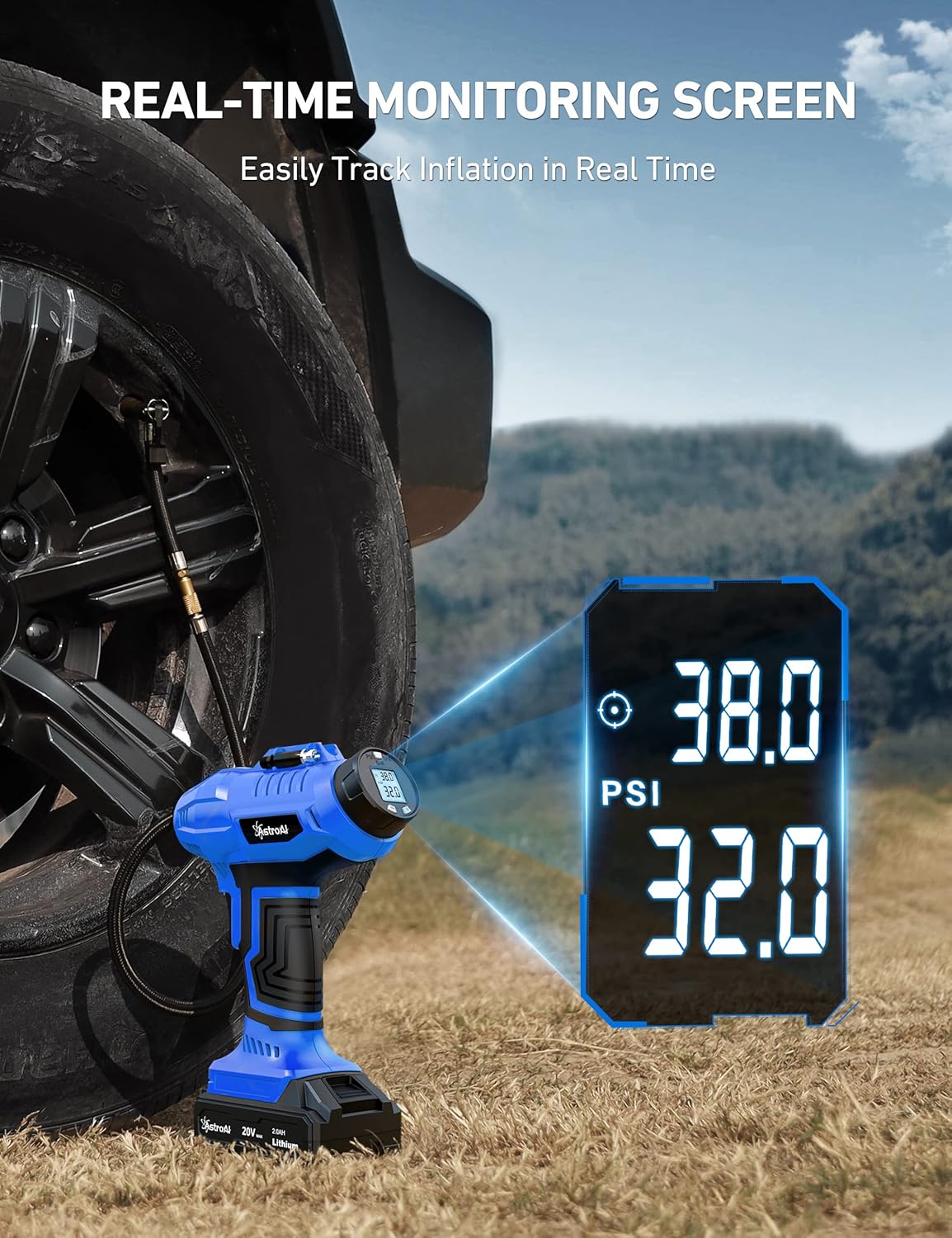 Inflador de neumáticos inalámbrico 160 PSI AstroAI