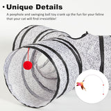 Túnel para gatos 3 vías Love's Cabin, plegable con juguete bola