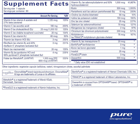 Suplemento Pure Encapsulations PureGenomics Multivitamínico