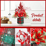 Árbol de Navidad Miniatura Artificial, Decoración con Adornos