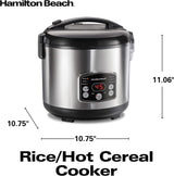 Arrocera Digital Hamilton Beach, 14 tazas, con vaporera, 37548