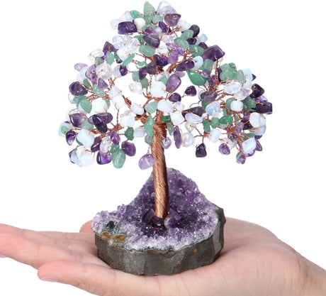 Jovivi Amatista natural, aventurina verde, opalita, cristal