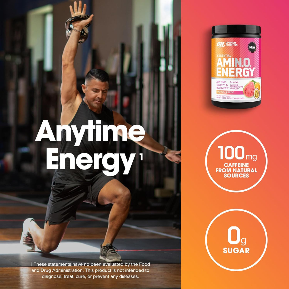 Amino Energy Tropical Sunrise - Optimum Nutrition, 30 Servings