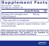Suplementos Bromelain 2400  Suplemento de 500 mg  60 cáp