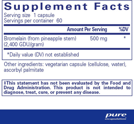 Suplementos Bromelain 2400  Suplemento de 500 mg  60 cáp