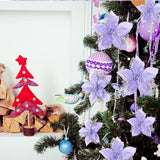Flores Artificiales Poinsettia Glitter, WILLBOND, 36 Piezas