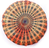 Funda bohemia para cojín, de 32 pulgadas, con diseño de mandala, para meditación, decorativa, otomana, grande, para exteriores, decoración del hogar, decoración de arte en el hogar, redonda, con pompones de algodón, cómoda