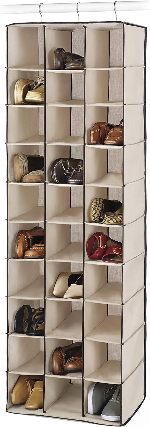 Estantes colgantes para zapatos, 30 secciones, modelo marrón