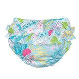 Pañal de natación absorbente reutilizable con broche de volantes para bebés,
