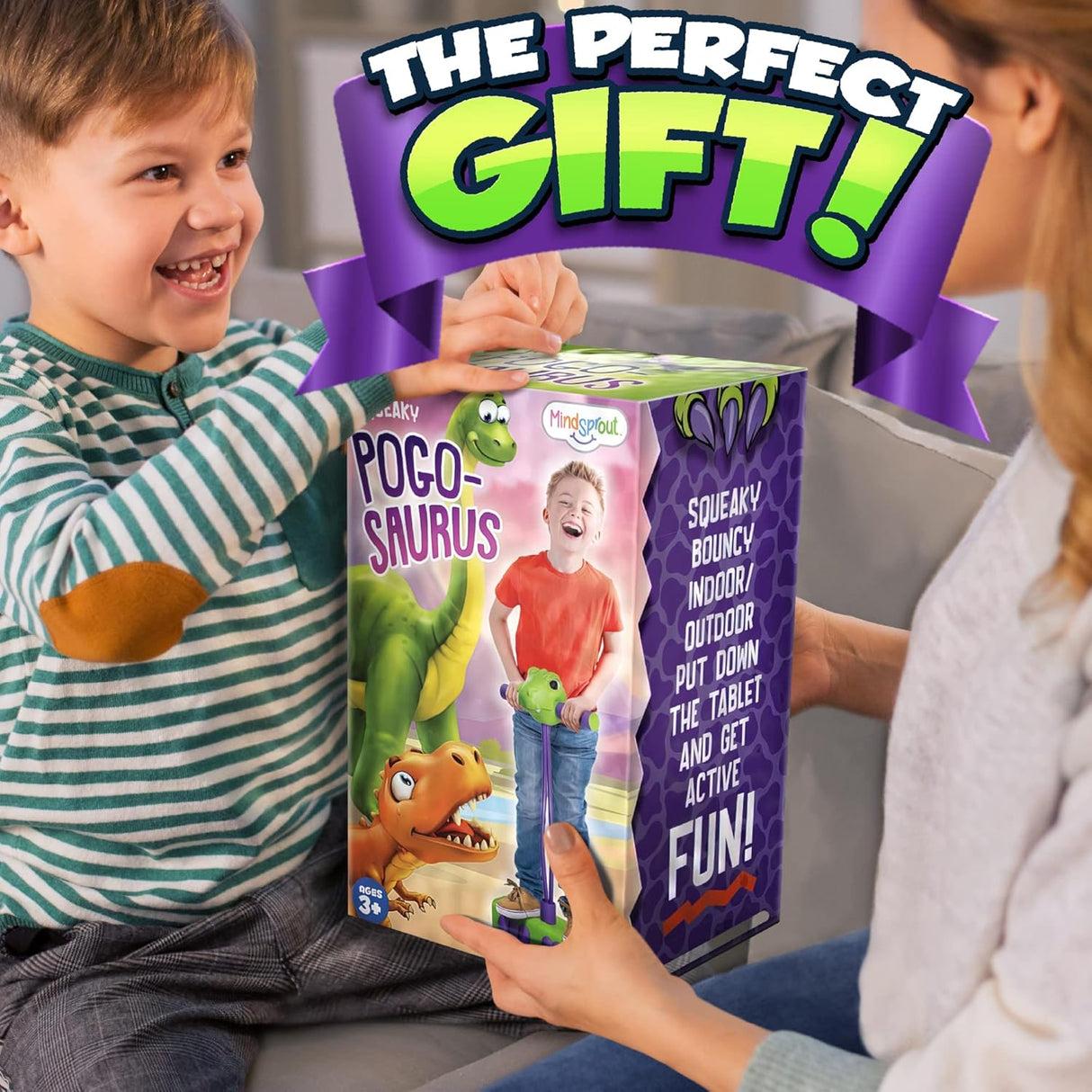 Pogo Saurus de MindSprout | Saltador de espuma para niños