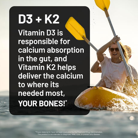 Vitamina D3 1000IU + K2 MK7, NatureWise, Hueso e Inmune, 90 caps