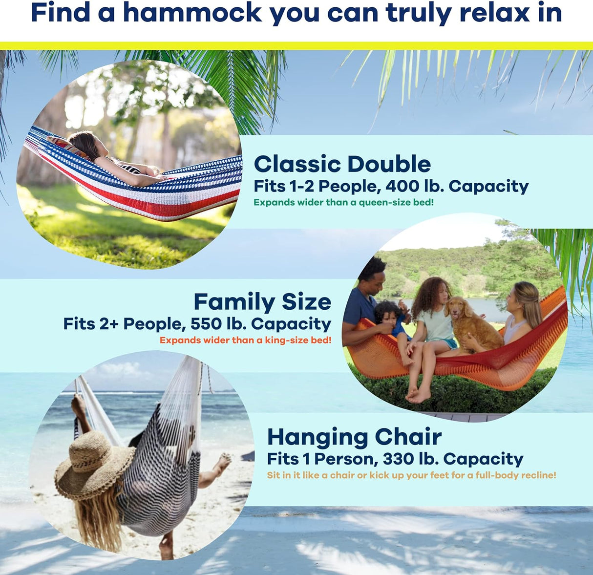 Hamaca Tejida a Mano - Yellow Leaf Hammocks - Doble, Resistente
