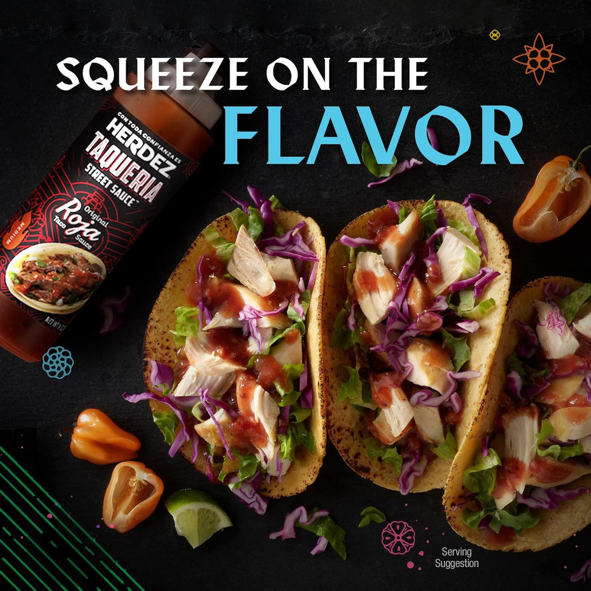 Salsas HERDEZ Taquería, Habanero, Verde, Roja, 6 Pack 9 oz