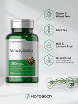 Suplemento de Raíz de Ashwagandha Horbaach 1380mg, 180 Cápsulas