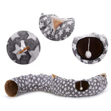 Cama de túnel para gatos con cojín de felpa lavable