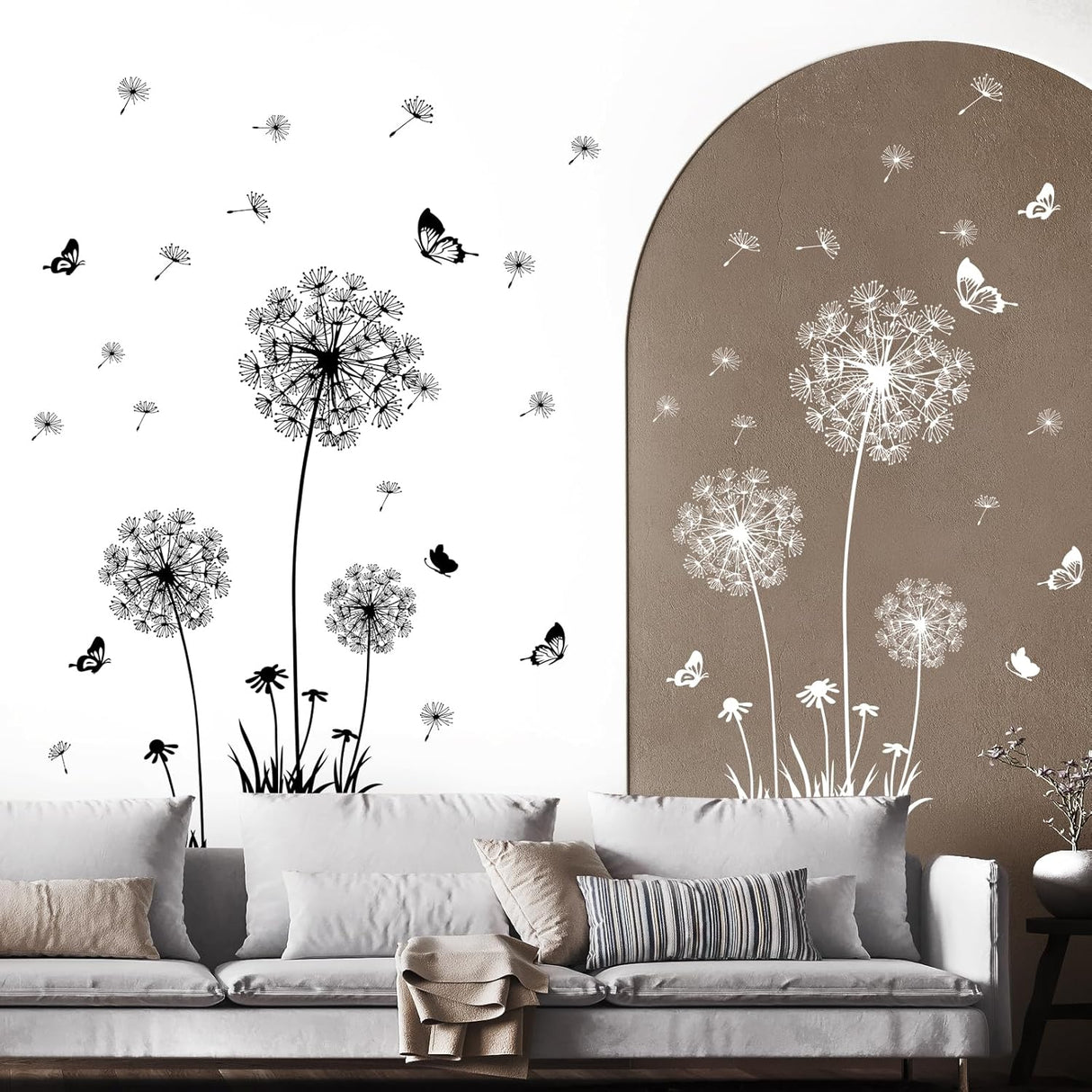 Pegatinas de Pared Dandelion de Supzone con Flores y Mariposas